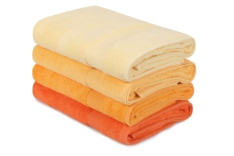Set 4 prosoape de baie 801,  Beverly Hills Polo Club, 70x140 cm, bumbac, galben