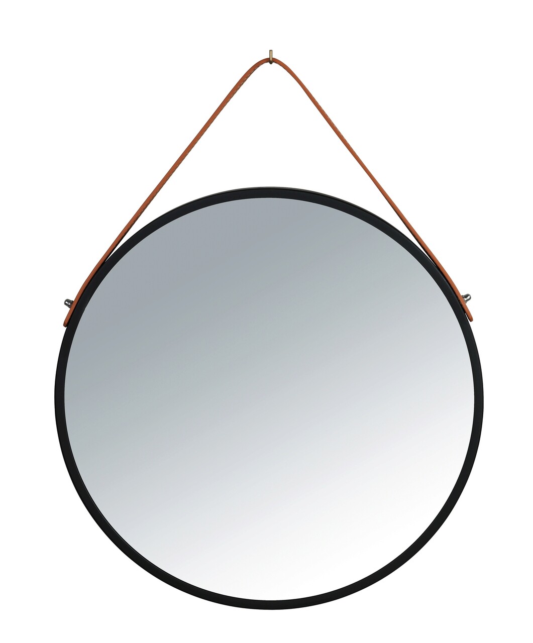 Oglinda decorativa, Wenko, Borrone, Ø 40 cm, fier/sticla, negru/gri