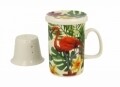 Cana cu infuzor Flamingo, Duo, 320 ml, portelan, multicolor