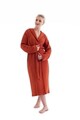 Halat de baie unisex, DC Home, Muslin, Bumbac , Caramiziu