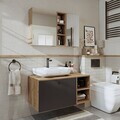Set Dulap de Baie cu Chiuvetă și Oglindă (2 Piese), Hanah Home, 2518, MDF, Pin Atlantic / Antracit