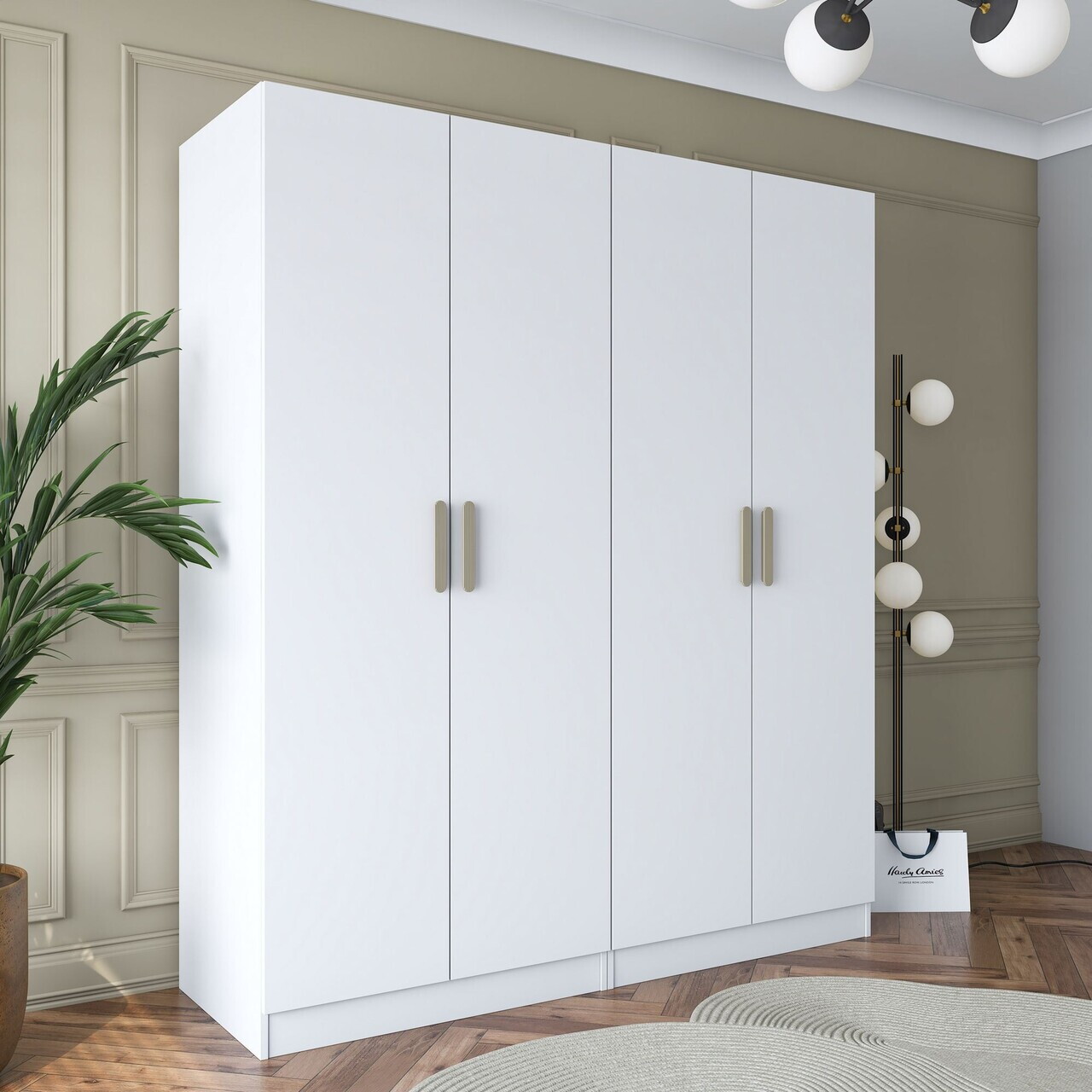 Dulap pentru haine, Hanah Home, BA163, 180x210x57.5 cm, PAL melaminat, Alb - view 2