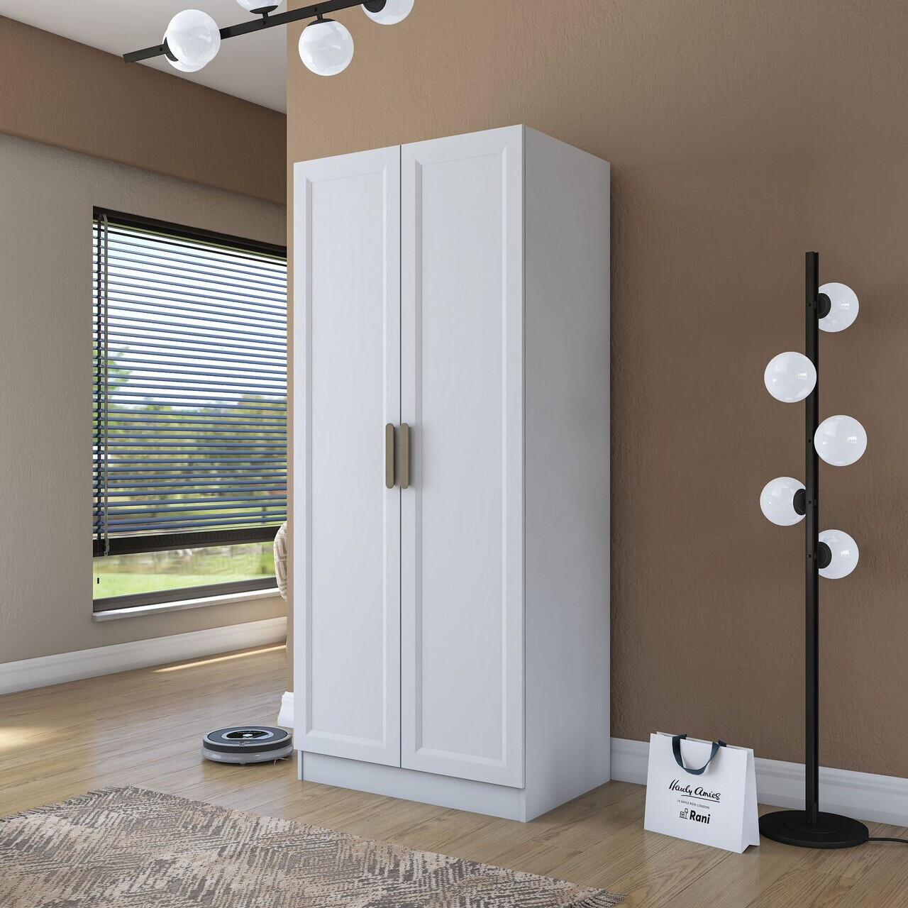 Dulap pentru haine Hanah Home BA201 90x210x57.5 cm PAL melaminat Alb