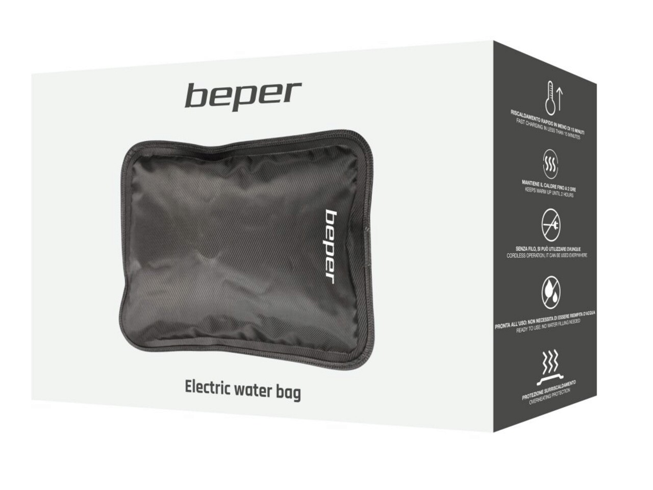 Perna electrica cu apa Beper, 450 W, 24.5x15x5 cm, negru