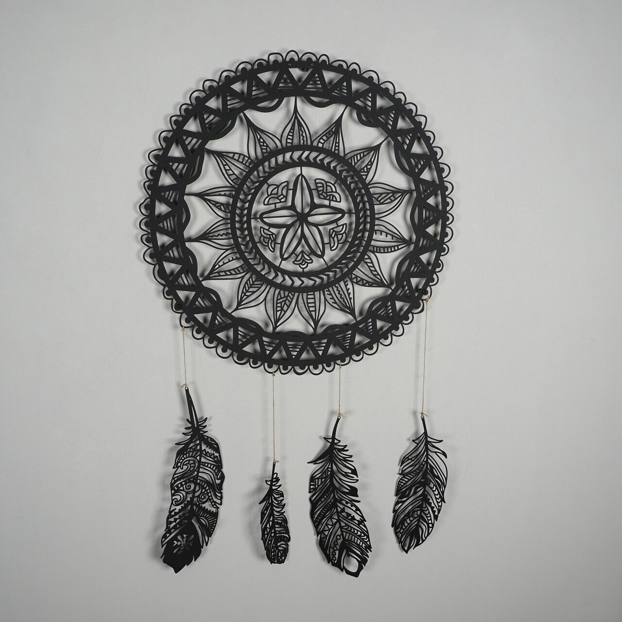 Decoratiune de perete, Dreamcatcher, Dimensiune: 49 x 49 cm (1 bucată), Negru — imaginea 2
