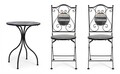 Set masa si 2 scaune de gradina Huston, Bizzotto, otel/ceramica