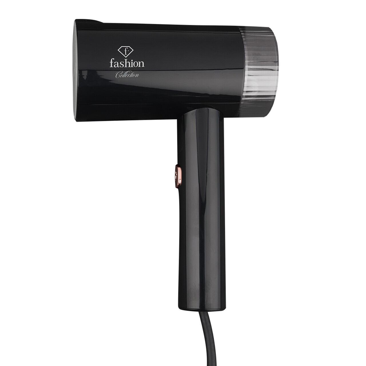 Aparat de calcat cu aburi portabil, pliabil Fashion TV, Matte Black-Rose Gold, 1000W, 100 ml, invelis ceramic, negru - imagine 2