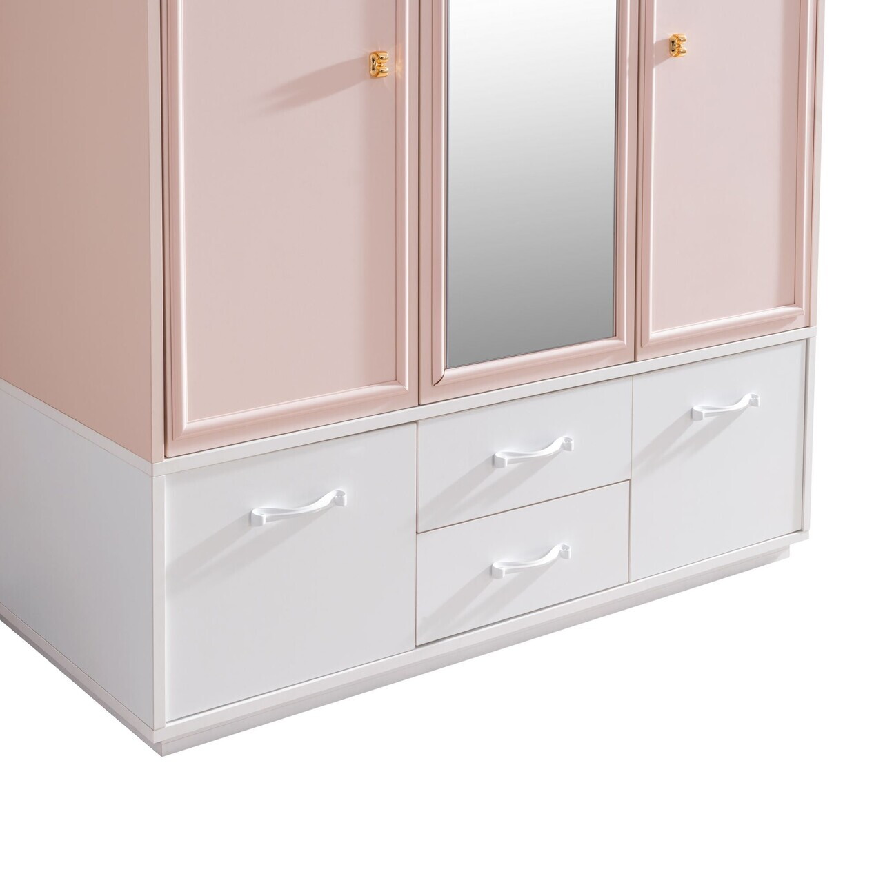 Dulap pentru haine, Hanah Home, Rosa, 136x197x63 cm, PAL, Roz/Alb - view 5