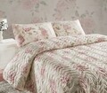 Set cuvertura de pat dubla King Size matlasata, Eponj Home FR, Care Pink, 3 piese, 65% bumbac, 35% poliester, multicolor