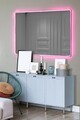 Oglinda cu Iluminare Led, Mirrorland, Rectangular, Oglindă indestructibilă cu obturator, Roz
