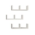 Set 3 rafturi pentru perete U-Model, Decortie, 50x20x14 cm, alb