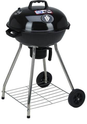 Gratar mobil BBQ, Ø47×80 cm, metal, negru BBQ