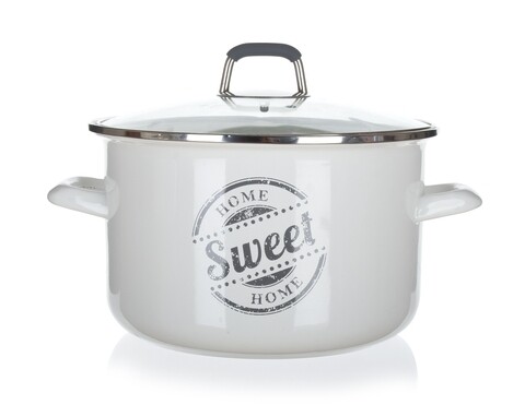 Oala cu capac sweet home, banquet, Ø22 x 13 cm, 3.75 l, email/sticla