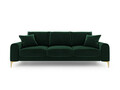 Canapea, Madara, Mazzini Sofas, 3 locuri, gold legs, 222x102x90 cm, catifea, verde bottle