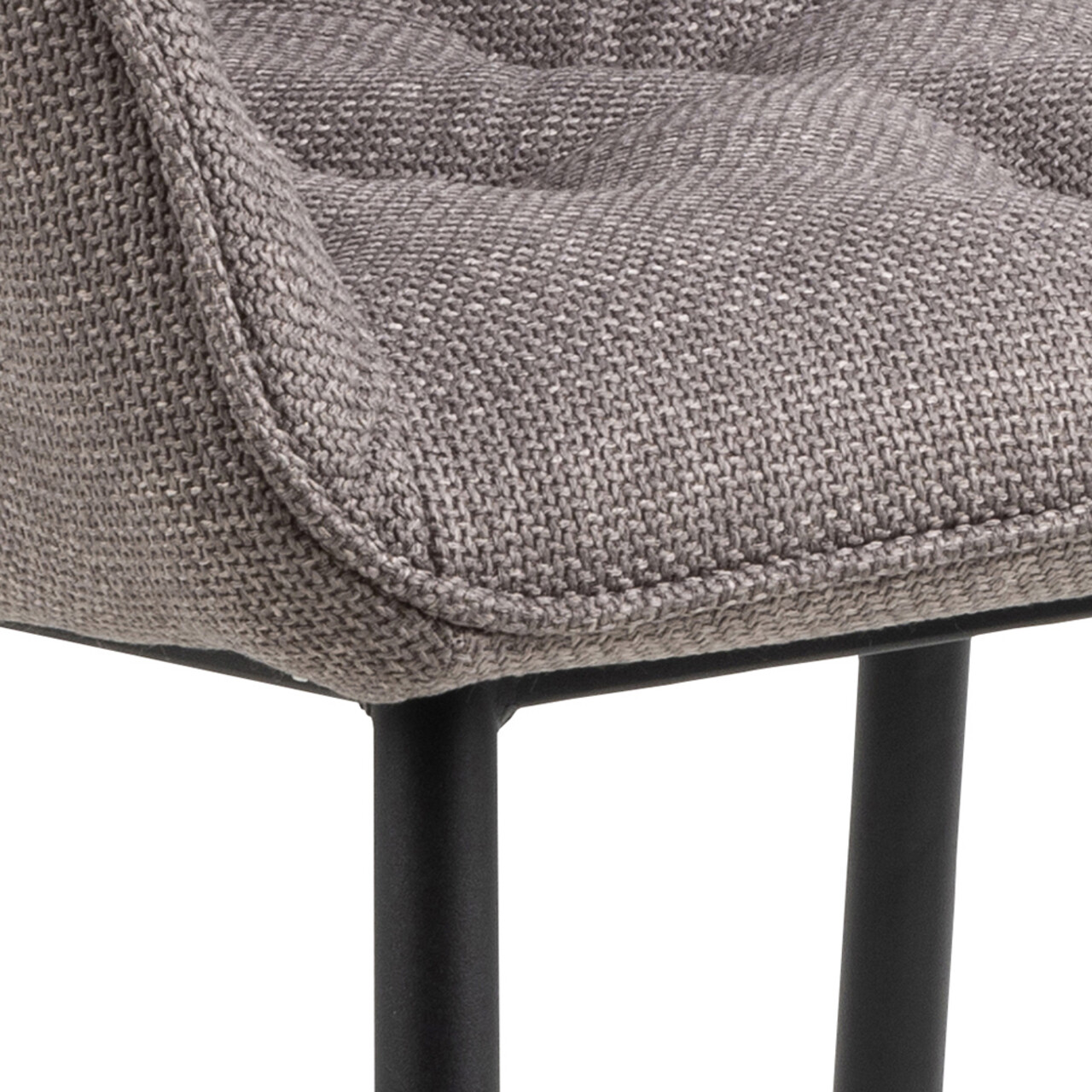 Scaun Brooke, Actona, 58x55x83 cm, tesatura structurata/otel, gri maro deschis - view 2