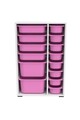 Dulap multifunctional, Estella, Rine 2D4K8U, Alb/Roz