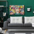 Tablou decorativ, 4570POP-012, Canvas, Lemn, Multicolor