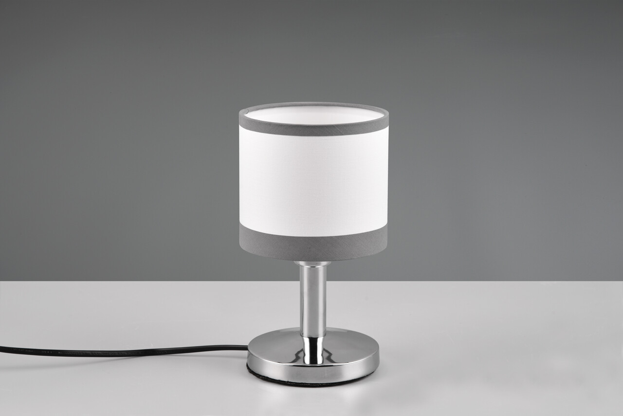 Lampa de masa Davos, RL, 12x22.5 cm, 10W, 1x E14, metal, gri/alb