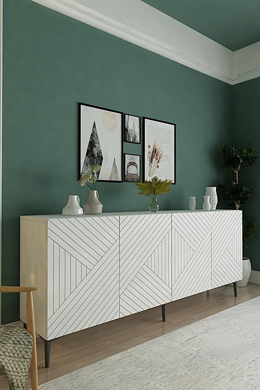Consola, Hanah Home, Ferrro 180, 180x75x32 cm, Alb — imaginea 3