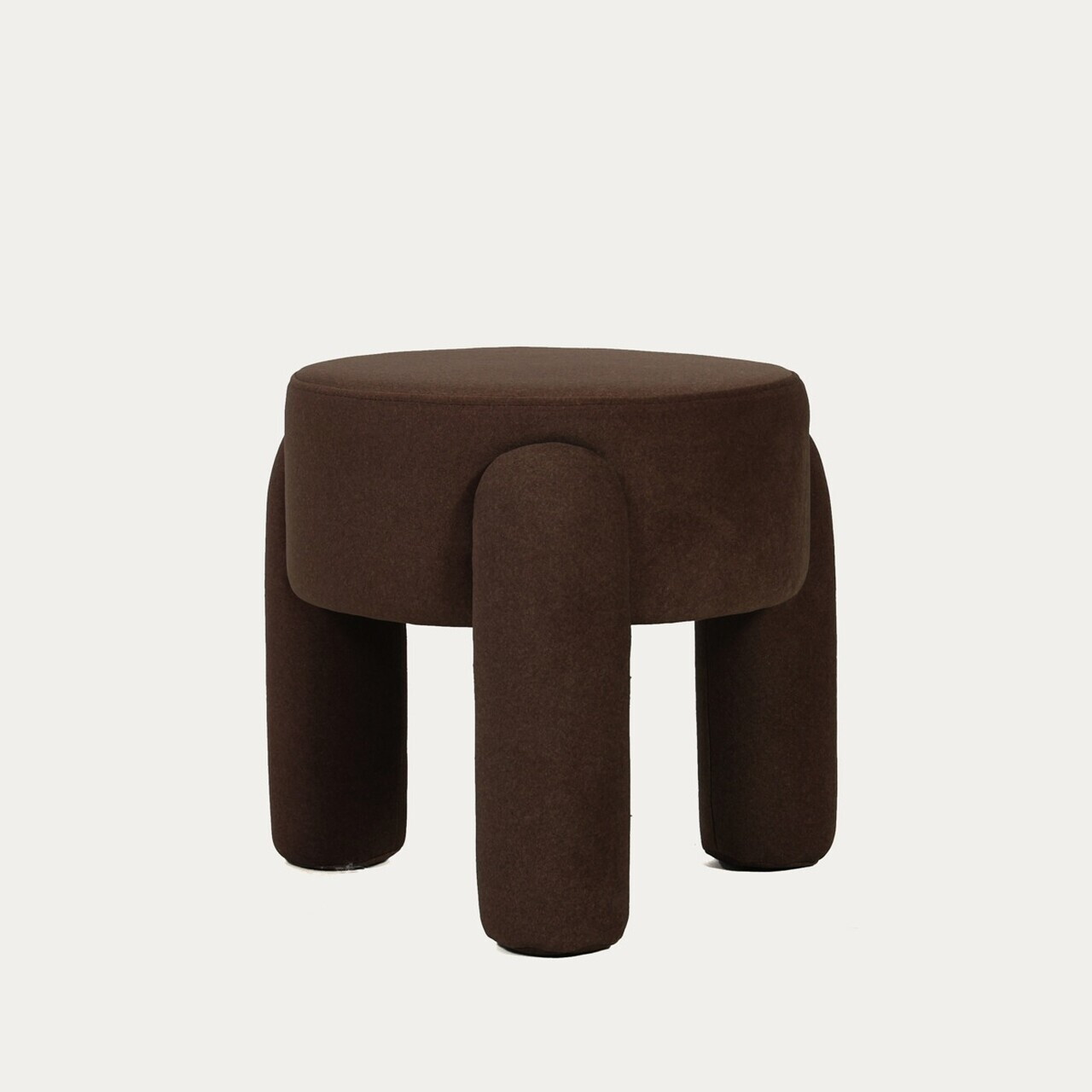 Taburet Ollera, Homla, 46.5x41 cm, MDF/poliester, maro inchis — imaginea 3