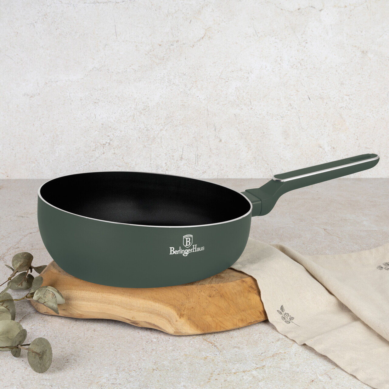Tigaie flip Berlinger Haus, Matte Green, 26 cm, aluminiu, verde mat - imagine 7