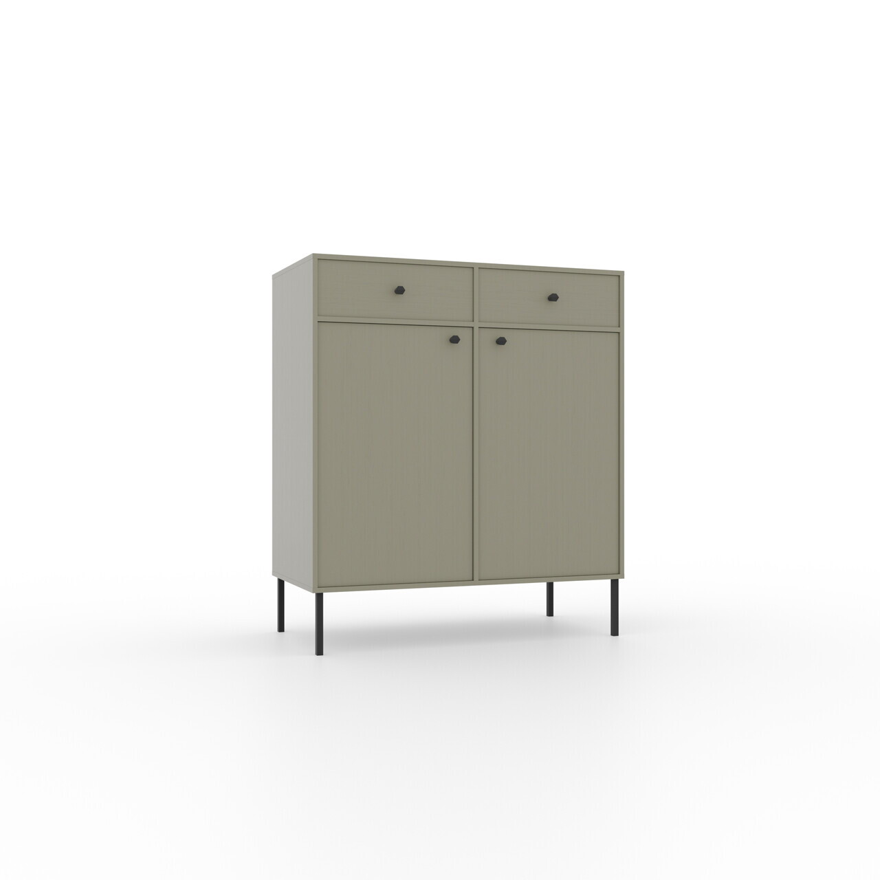 Comoda ADRK, Tili 2D 2S, 83.6x40.8x95 cm, PAL laminat, verde eucalipt — imaginea 2