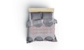 Lenjerie de pat dubla, 4 piese, 200x220 cm, 100% bumbac ranforce, Cotton Box, Leron, gri