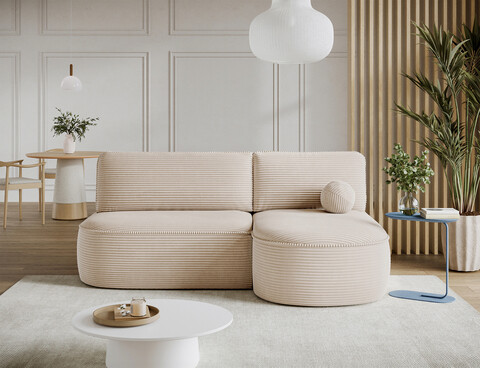 Coltar extensibil dreapta 3 locuri ELTAP, RT-18JAR, Livosa, 220x144x93 cm, lemn/poliester, bej deschis