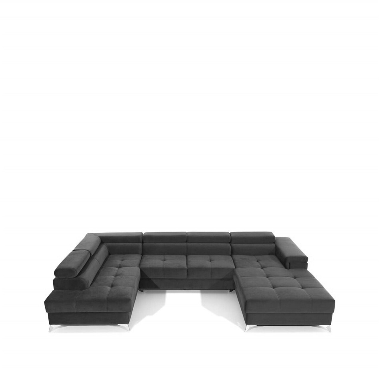 Coltar extensibil stanga 5 locuri ELTAP, Edr-25, Eduardo, 337x205x88 cm, lemn/poliester, gri deschis/negru - 1 | YEO