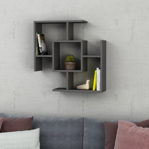 Raft pentru perete, Homitis, Parantez - Anthracite, 20x71x71 cm