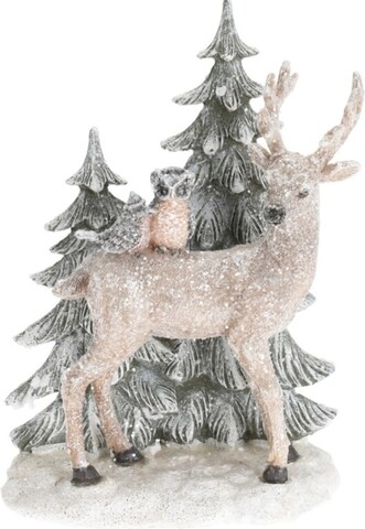 Decoratiune Reindeer and owl, 13x7x20 cm, poliston, multicolor Excellent Houseware