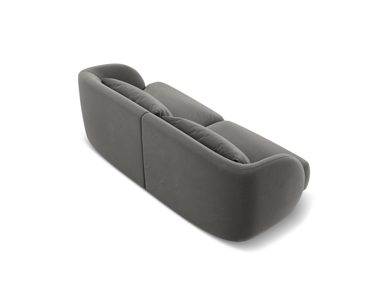Canapea 2 locuri, Tulum, Cosmopolitan Design, 180x90x70 cm, catifea, gri deschis