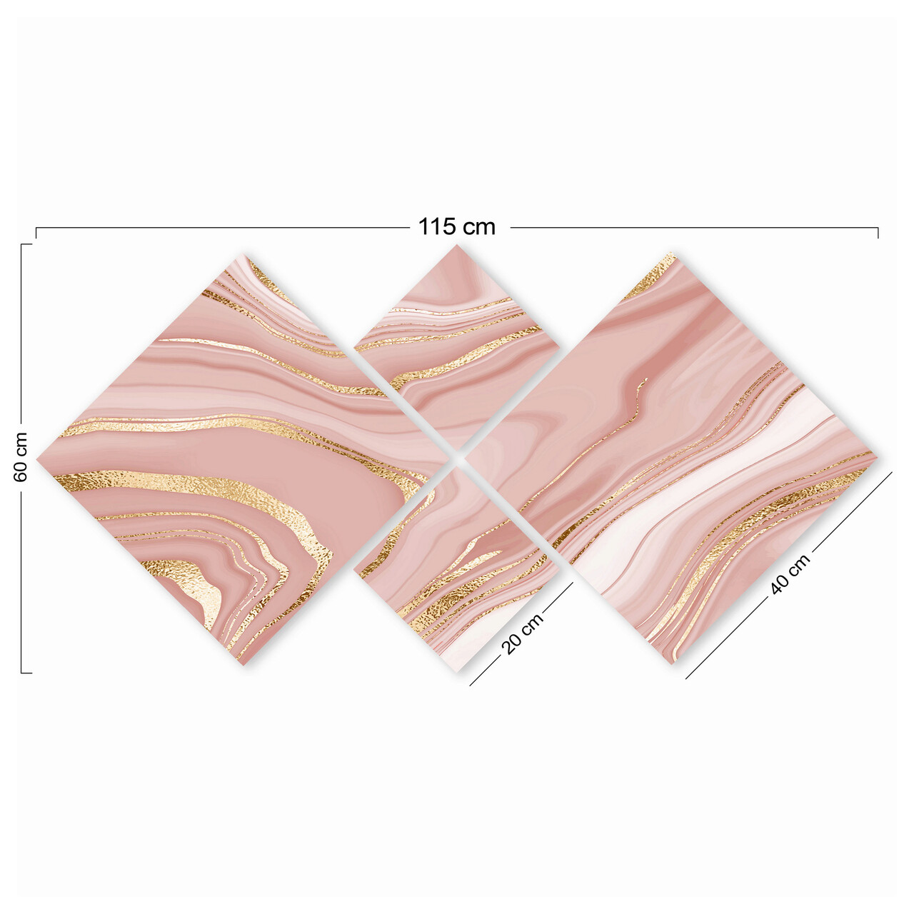 Set 4 tablouri decorative, 4MDF1767810080, MDF, Imprimat UV, Multicolor