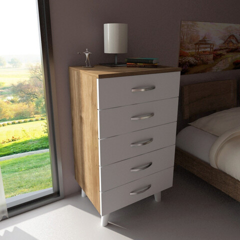 Noptiera, Furny Home, Cemre 5Ç, 50×87.6×37.5 cm, Alb / Nuc 50x87.6x37.5 imagine 2022