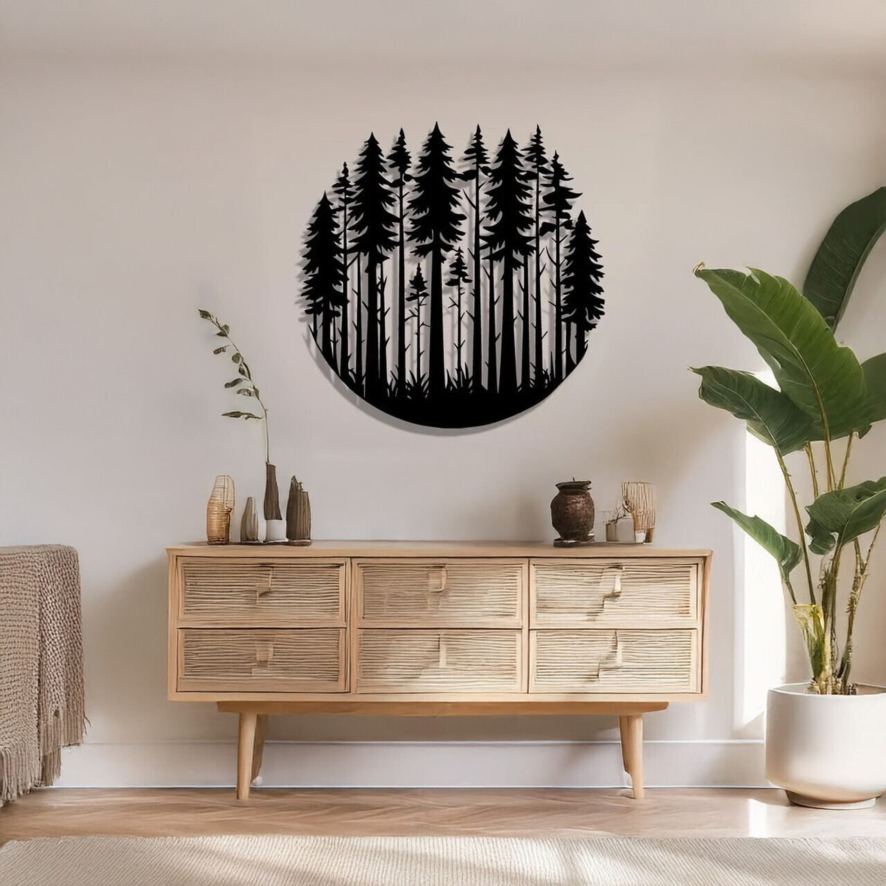 Decoratiune de perete, DCV-1030-MT, Dimensiune: 50 x 50 cm, Negru — imaginea 3