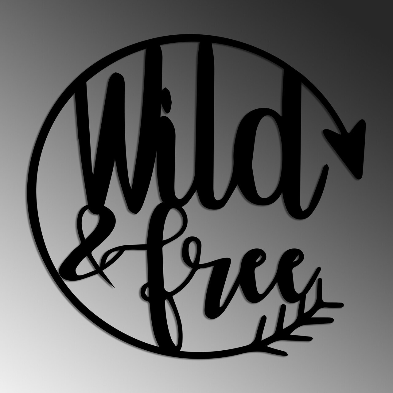 Decoratiune de perete, Wild & Free, Dimensiune: 50 x 50 cm , Negru — imaginea 4