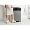 Cos de gunoi cu pedala, Brabantia, Bo Pedal, 2x30 L, 36.3x54.1x65.2 cm, otel, gri
