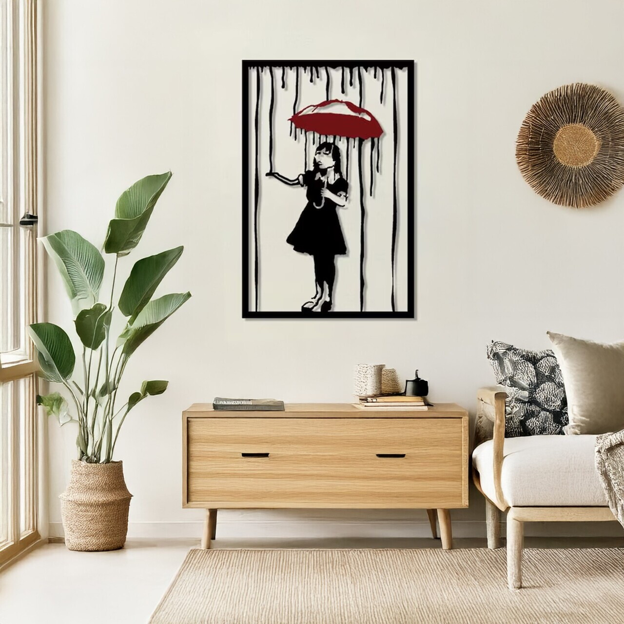 Decoratiune de perete, DCV-1033-MT, Dimensiune: 50 x 35 cm, Negru — imaginea 2