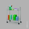Carucior cu 2 rafturi bucatarie/baie Madrid, Metaltex, 41 x 23 x 51 cm, metal/invelis din plastic LDPE, gri