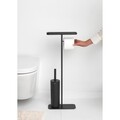 Suport hartie igienica si perie toaleta, Brabantia, MindSet Infinite Grey, 29x12.5x75.5 cm, otel, gri