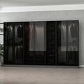 Dulap pentru haine, Minerva, Kale, 315x190x52 cm, PAL, Antracit / Negru
