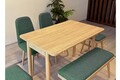Set masa extensibila si 6 scaune, Vella, Vina Mini 03 1070, PAL, Stejar / Verde