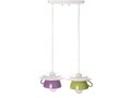 Lustra Afternoon tea, Deco Republic, E27, 2x60W, ceramica, verde/mov