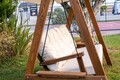 Balansoar de gradina 2 locuri, Swingo, Pera 2000, 203x116x180 cm, Cadru: 100% MID, Bej