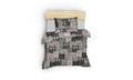 Lenjerie de pat pentru o persoana, Duvarda Kediler - Grey, EnLora Home, 65% bumbac/35% poliester