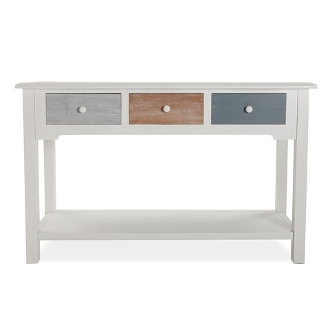 Consola cu 3 sertare, versa, vemb, 40 x 75 x 120 cm, lemn, multicolor