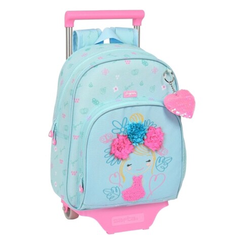 Ghiozdan cu roti, Glow Lab, Cute Doll, 28 x 34 x 10 cm, poliester/plastic, multicolor