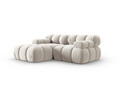 Coltar modular stanga 3 locuri, Bellis-51, Micadoni Home, 188x155x70 cm, catifea, bej inchis