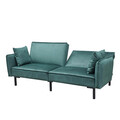 Canapea extensibila 3 locuri Canto, Homla, 199x90x85 cm, lemn/metal/catifea din poliester, verde