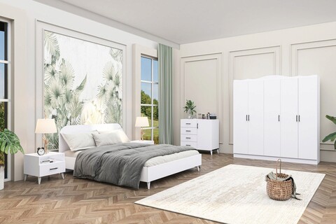 Set mobilier dormitor, Glenevis, Lavinia 002, Alb Glenevis